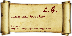 Lisznyai Gusztáv névjegykártya
