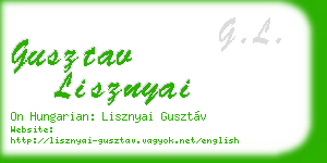 gusztav lisznyai business card